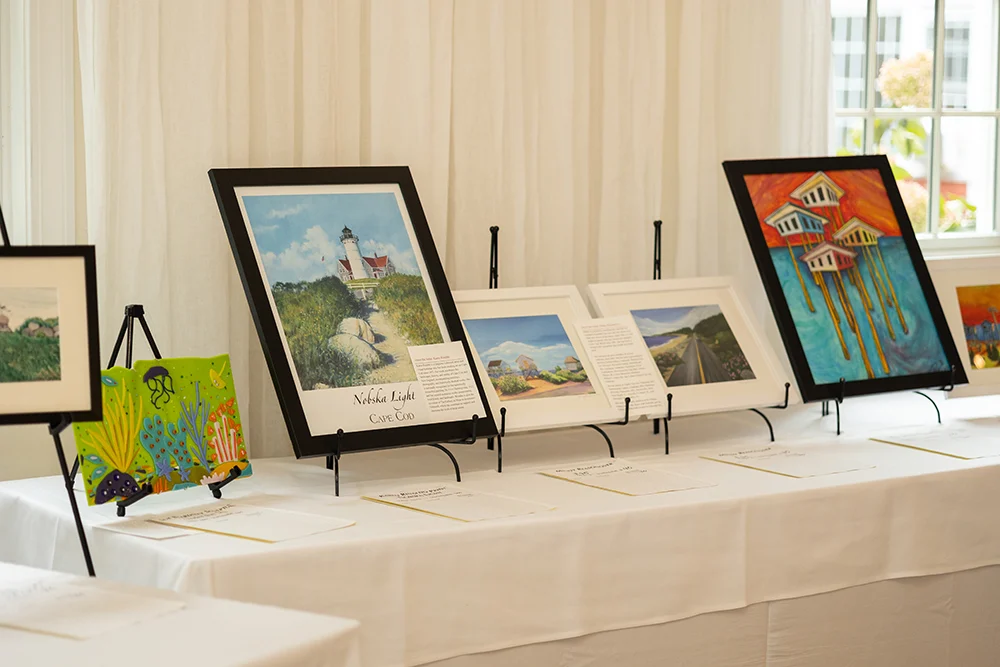 Auction items at the event