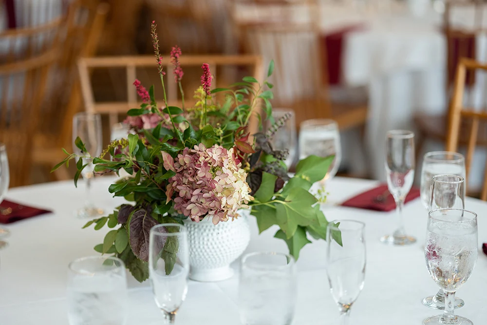 Table settings at the fundraiser