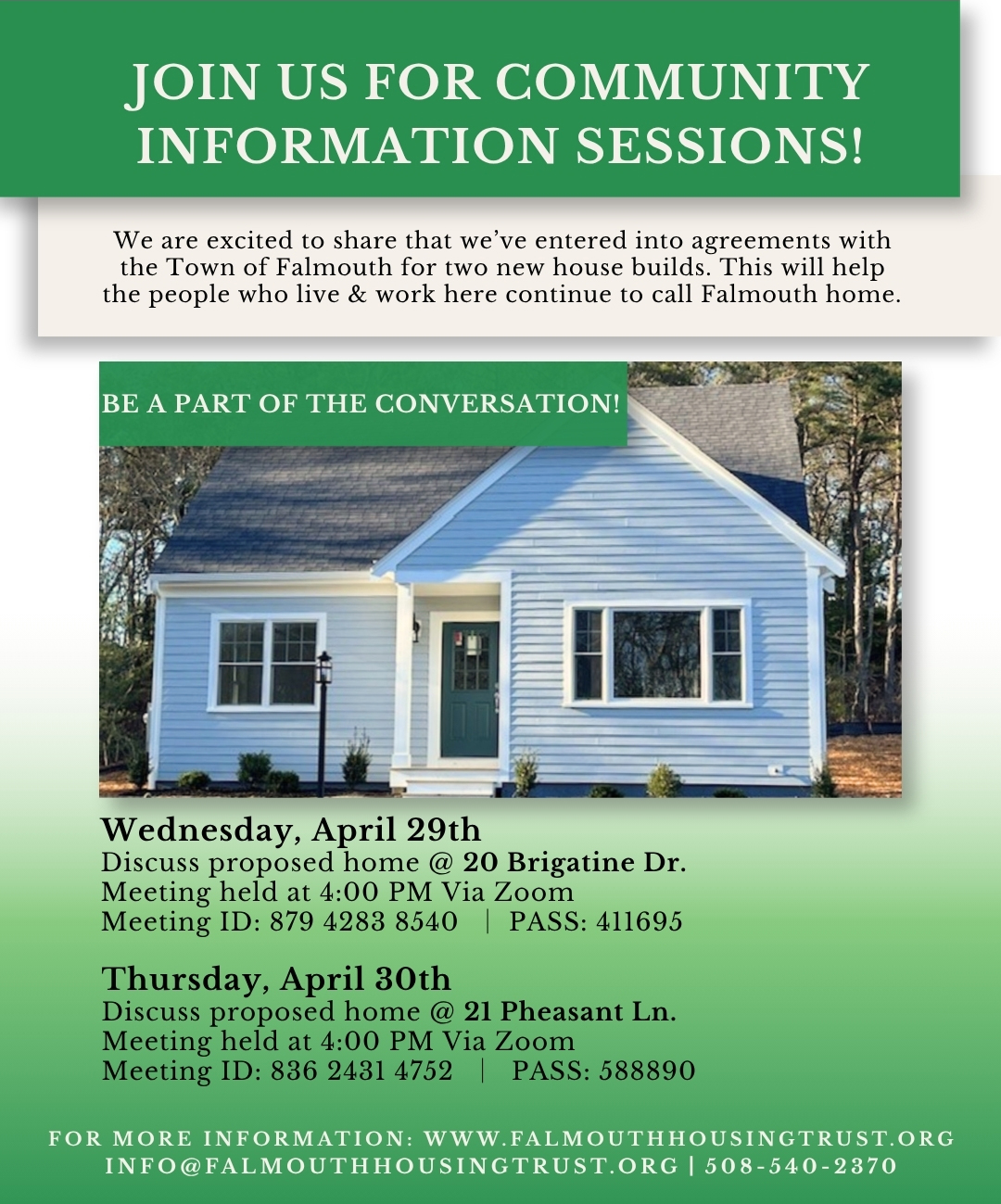 Falmouth housing community information sessions