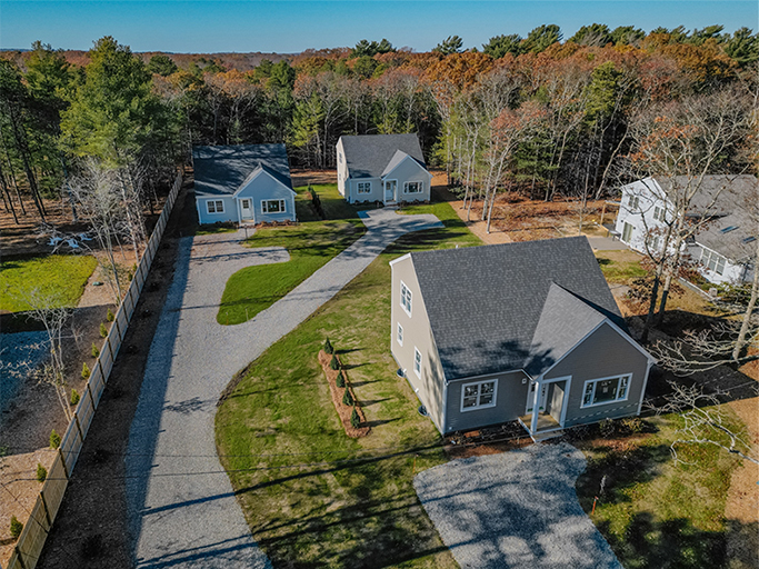 Lewis Neck Road affordable homes aerial